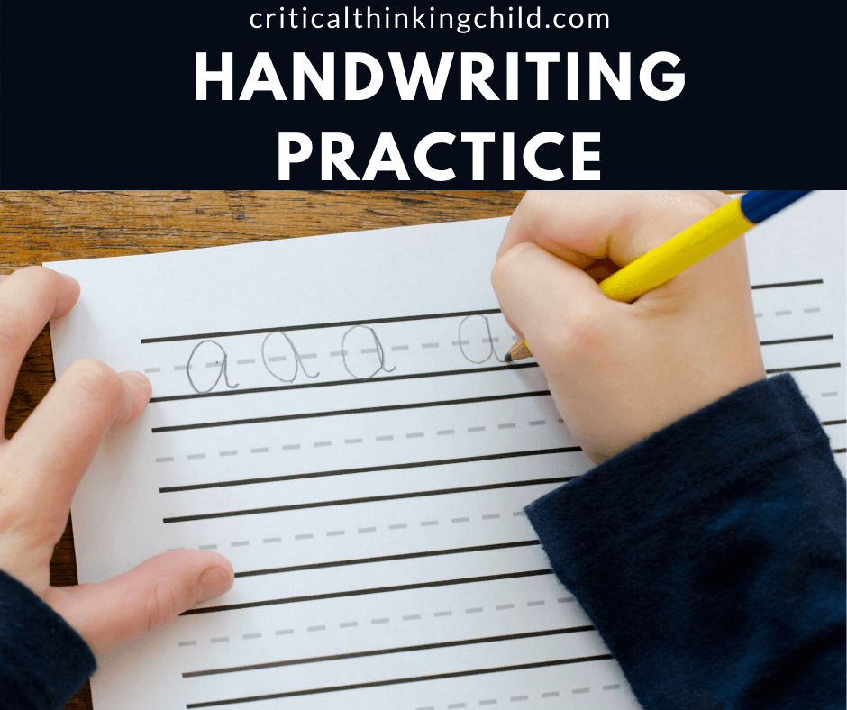 boy doing handwriting practice pencil and paper 