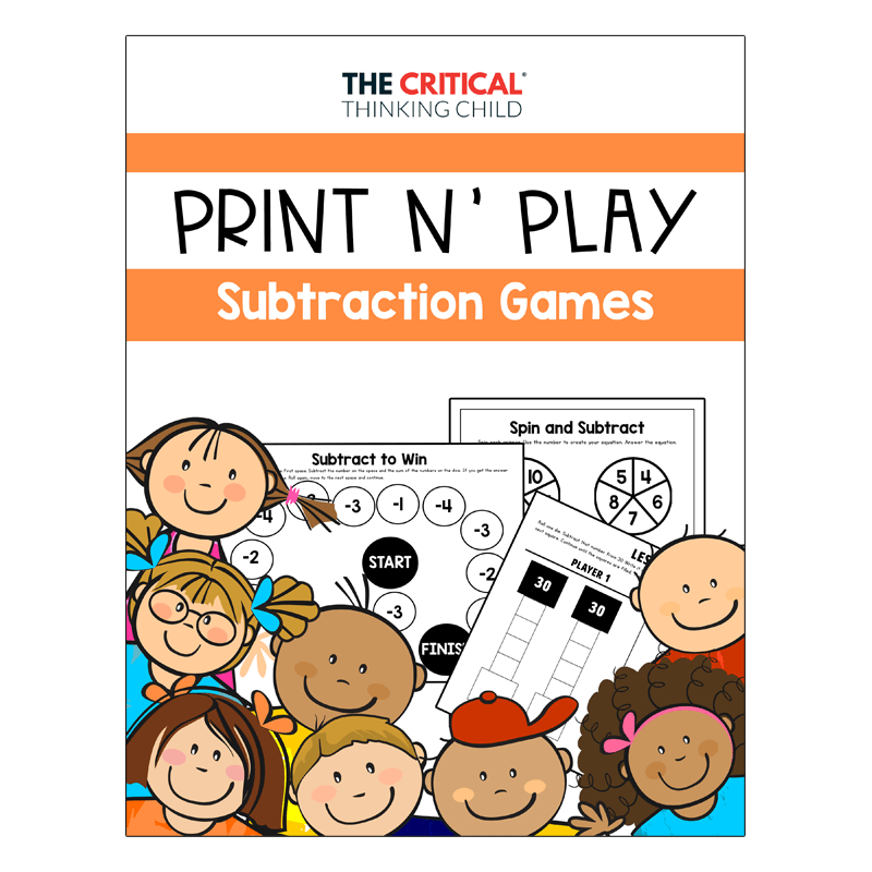 Print and Play Math Games Subtraction Practice for ages 36 The