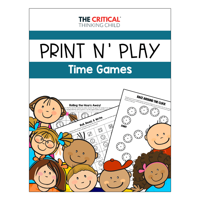 Print and Play Math Games Time Practice for ages 36 The Critical