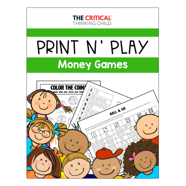 Print and Play Math Games Money for ages 36 The Critical Thinking