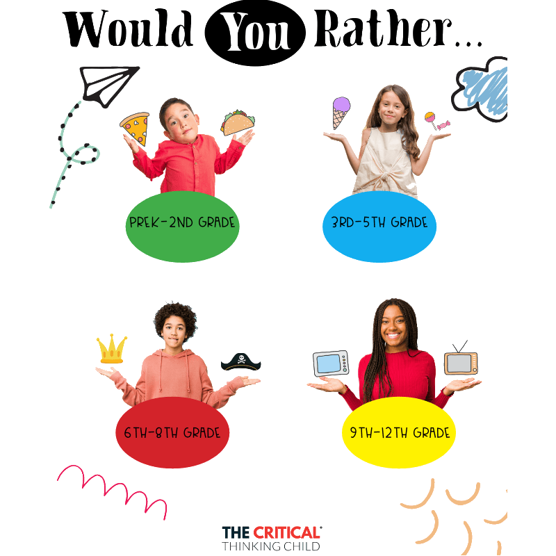 Would You Rather Opinion Task Cards Bundle Print and Digital in