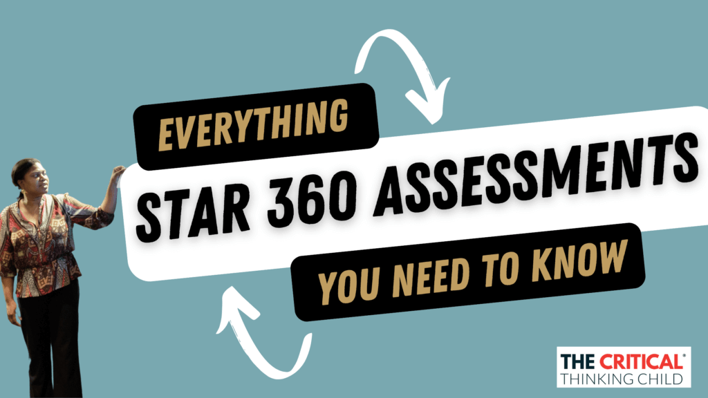 Woman pointing to sign that says Everything you need to know about STAR 360 Assessments